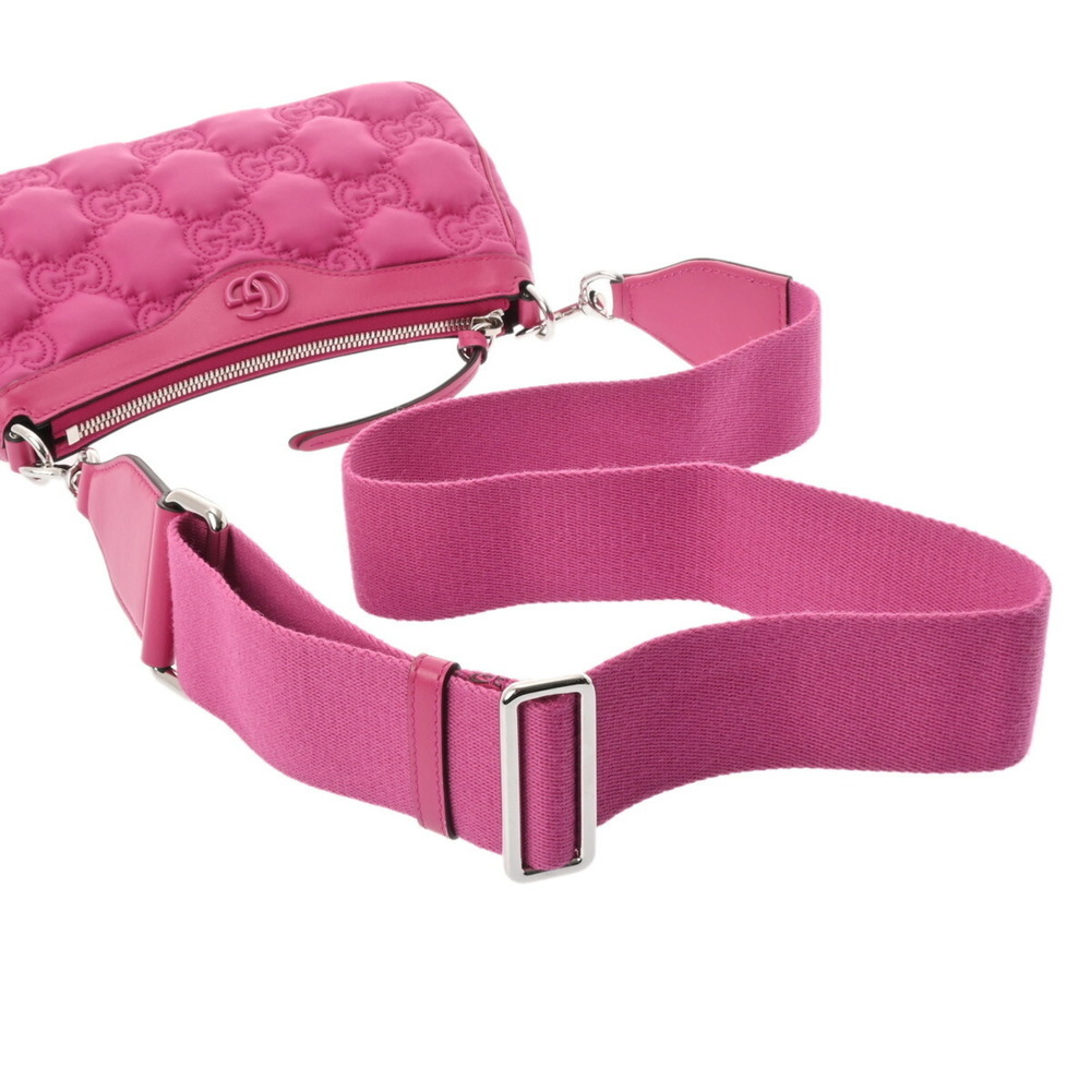 GUCCI GG Matelasse Pink Nylon/Leather Shoulder Bag - Picture 4 of 13